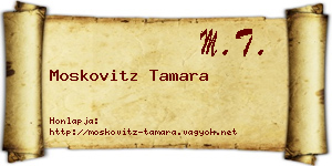 Moskovitz Tamara névjegykártya